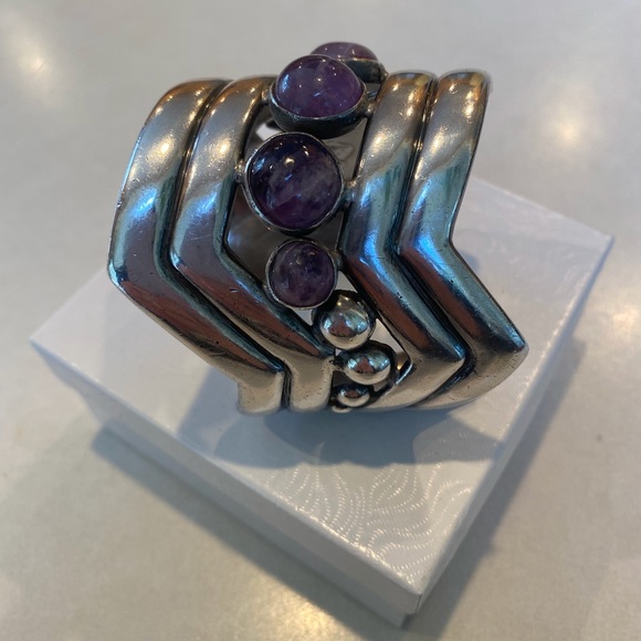 Sterling Amethyst Cuff William SPRATLING TAXCO 1940’s - Picture 1 of 14